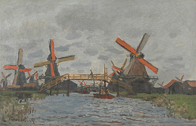 Windmills near Zaandam (1871) Claude Monet